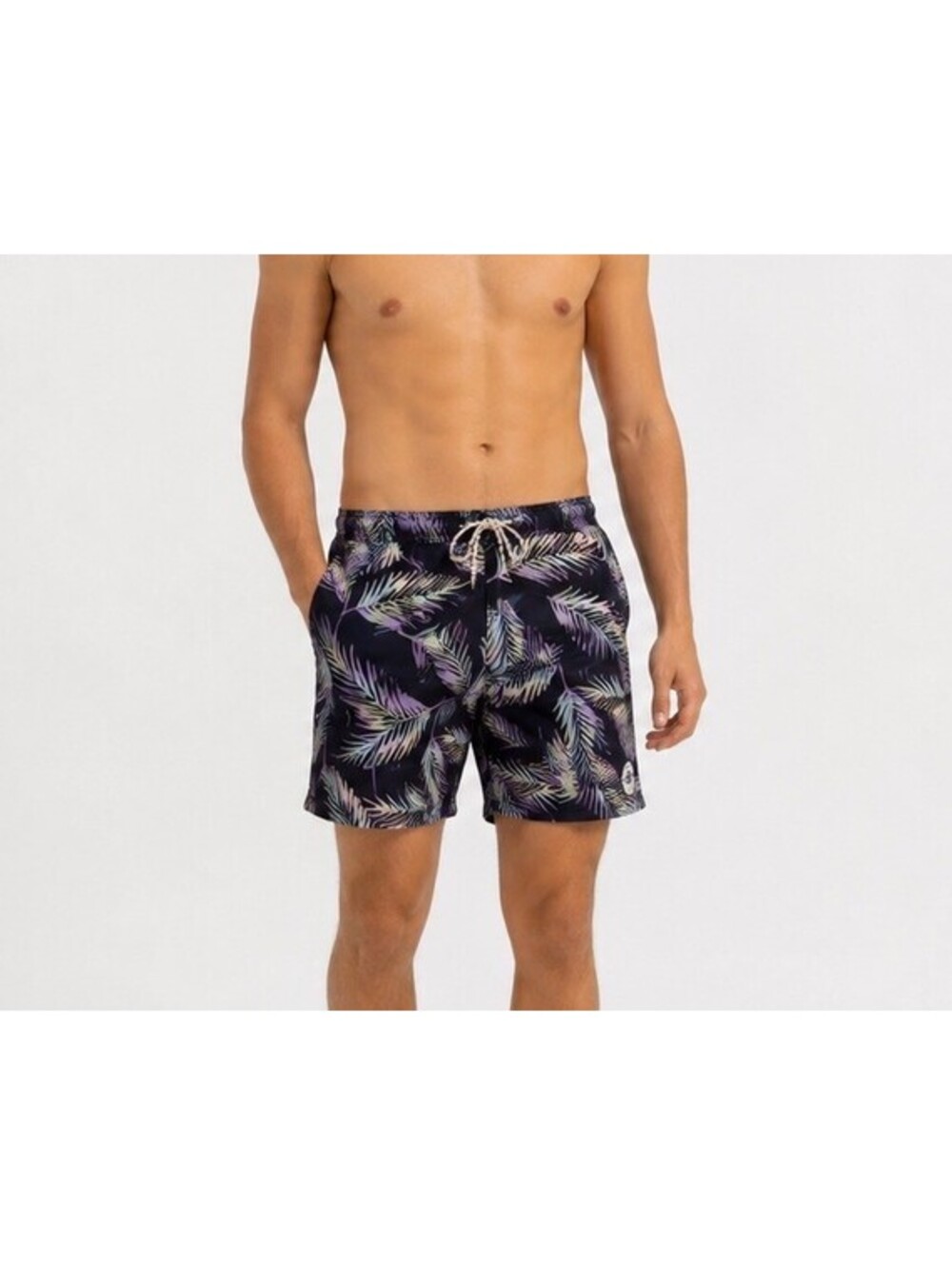 Panama Jack Men’s Size 34 Navy Tropical Palm Leaf Board Shorts Swim Trunks